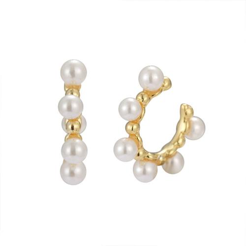 925 Sterling Silver Earring Clip, with Shell Pearl, fashion jewelry & for woman, 15.50mm, Sold By Pair