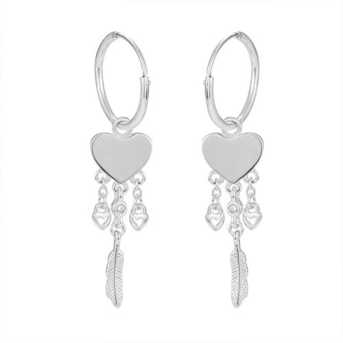 925 Sterling Silver Drop -øreringe, 925 Sterling Sølv, mode smykker & for kvinde, 41.50mm, Solgt af par
