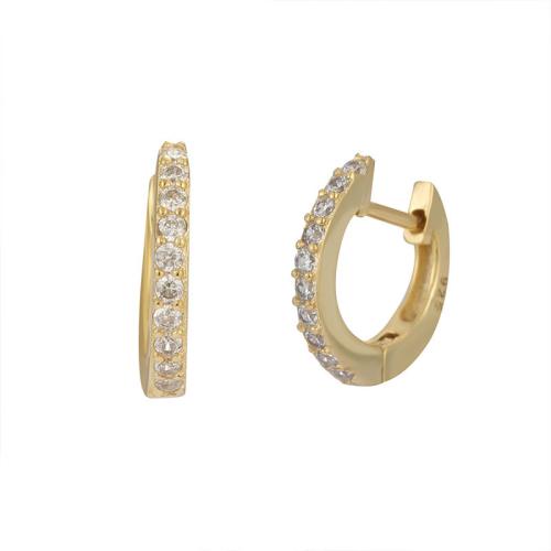 Zircon cubique Micro Pave d'oreille en argent sterling, Argent sterling 925, bijoux de mode & pavé de micro zircon & pour femme, 11.10mm, Vendu par paire