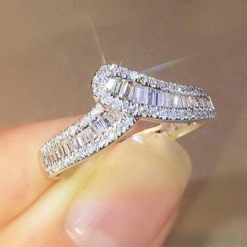 Cubic Zirconia Micro Pave Brass Ring & micro pave cubic zirconia & for woman Sold By PC