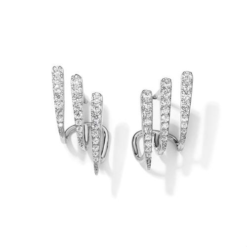 Cubic Zirconia Micro Pave Brass Earring, fashion jewelry & micro pave cubic zirconia & for woman, 20x10mm, Sold By Pair