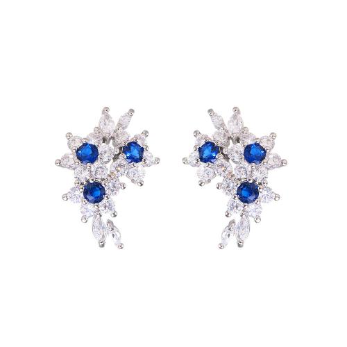 Cubic Zirconia Micro Pave Brass Earring, fashion jewelry & micro pave cubic zirconia & for woman, 20x11mm, Sold By Pair
