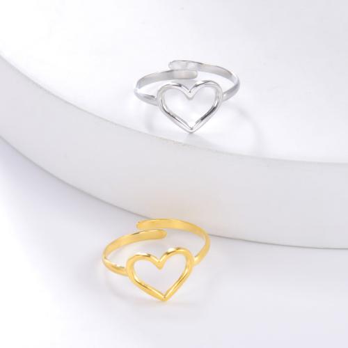 Stainless Steel Finger Ring, 304 Stainless Steel, Heart, fashion jewelry & for woman, more colors for choice, Sold By PC