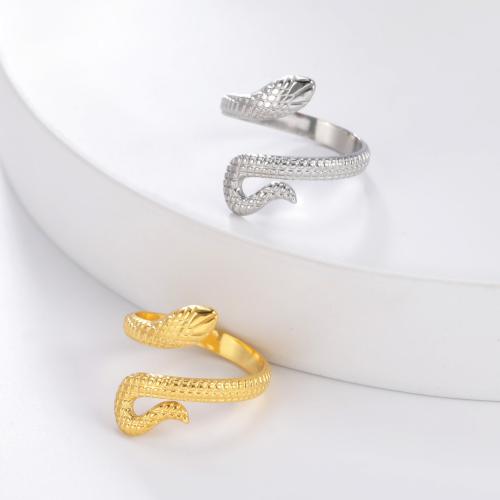 Stainless Steel Finger Ring, 304 Stainless Steel, Snake, fashion jewelry & Unisex, more colors for choice, Sold By PC
