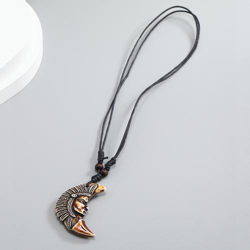 Акриловые ожерелья, Восковой шнур, с Акрил, ювелирные изделия моды & Мужский, 53mm, длина:Приблизительно 50-80 см, продается PC