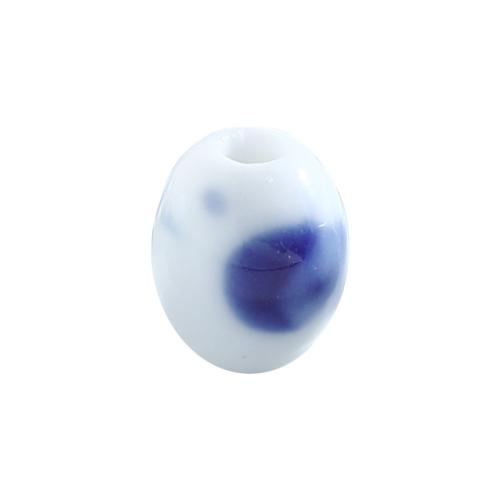 Gioielli perline porcellana, Tamburo, lucidato, DIY, colori misti, 12x10.50mm, Foro:Appross. 3mm, Appross. 100PC/borsa, Venduto da borsa