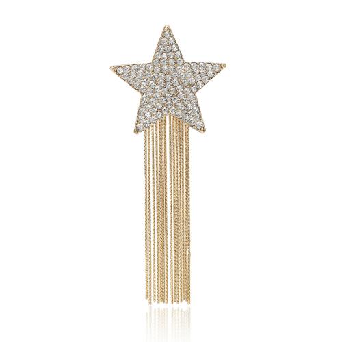 Zinc Alloy Brooches Star plated for woman & with rhinestone nickel lead & cadmium free Sold By PC