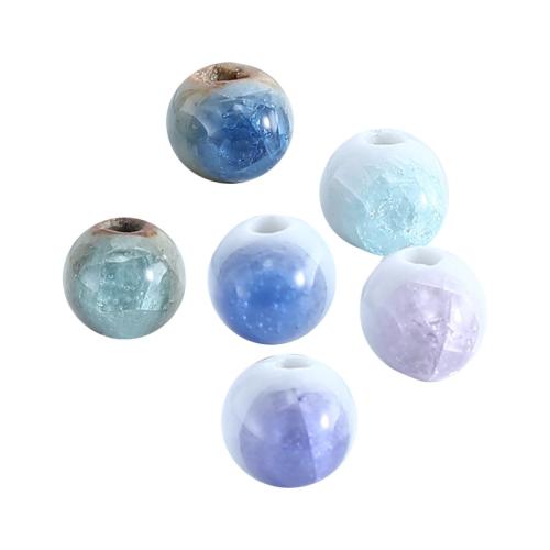 Perles bijoux en porcelaine, vernissé, DIY, plus de couleurs à choisir, 8mm, Trou:Environ 3mm, Environ 100PC/sac, Vendu par sac