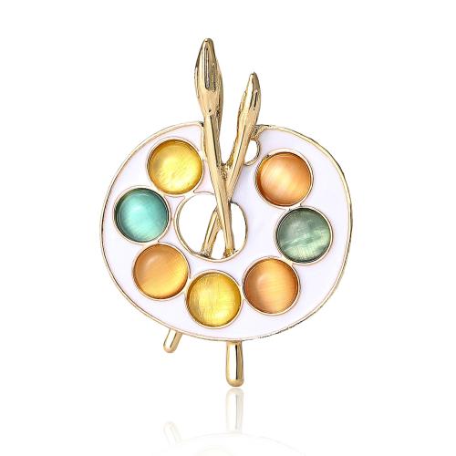 Zinc Alloy Brooches gold color plated enamel nickel lead & cadmium free Sold By PC