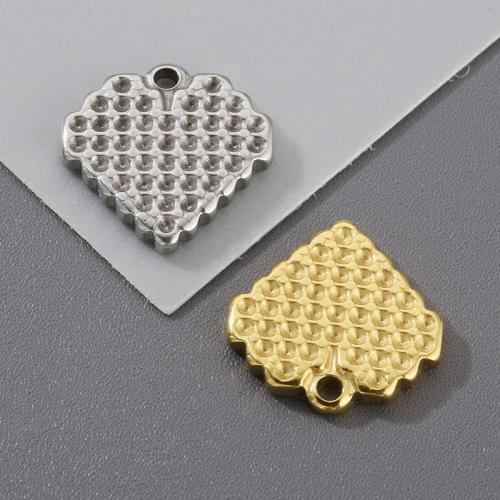 Stainless Steel Heart Pendants, 304 Stainless Steel, plated, DIY, more colors for choice, 11mm, 10PCs/Pair, Sold By Pair