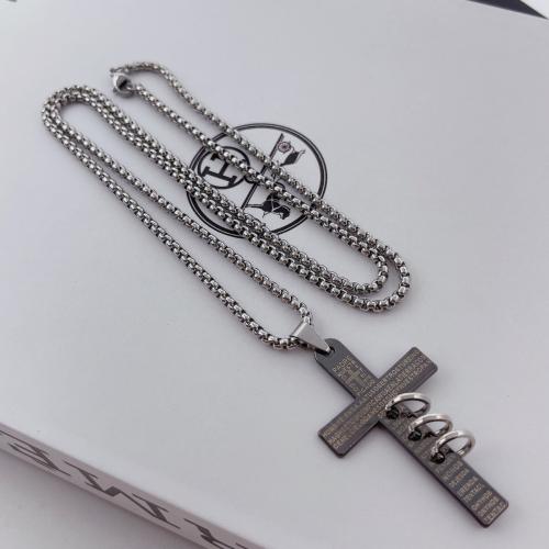 Stainless Steel Jewelry Necklace, 304 Stainless Steel, Cross, plated, different size for choice & for man, more colors for choice, 30x51mm, Sold By PC