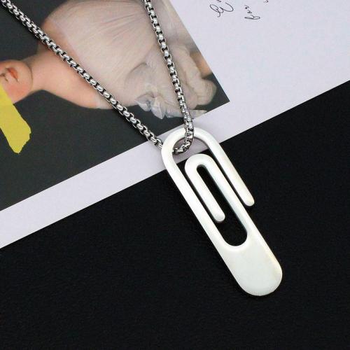 Edelstahl Schmuck Halskette, 304 Edelstahl, poliert, für den Menschen, 6x19mm, Länge:60 cm, verkauft von PC