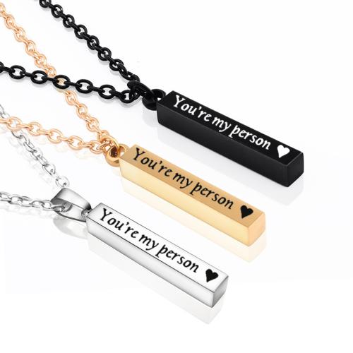 Couple Necklace Zinc Alloy Rectangle plated for couple & enamel Length 50 cm Sold By PC