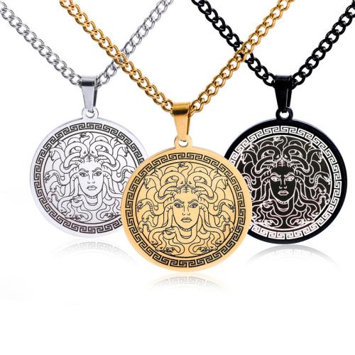 Stainless Steel Jewelry Necklace 304 Stainless Steel Round plated for man & enamel Length 60 cm Sold By PC