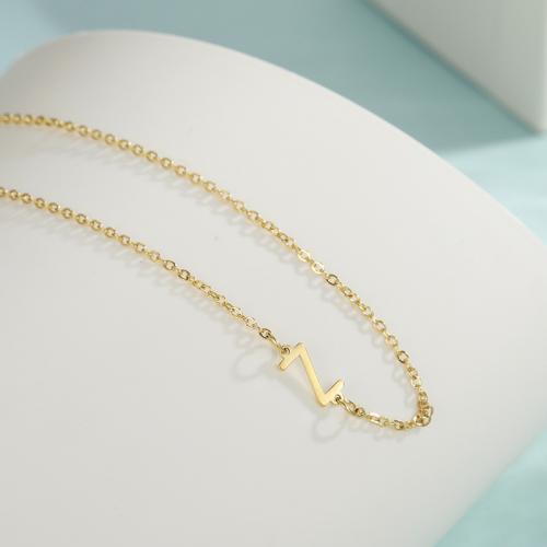 Stainless Steel Jewelry Necklace, 304 Stainless Steel, with 5cm extender chain, Alphabet Letter, plated, fashion jewelry & Unisex, gold, Length:45 cm, Sold By PC