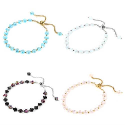 Stainless Steel Jewelry Bracelet 304 Stainless Steel with Crystal fashion jewelry & for woman Length Approx 16-26 cm Sold By PC