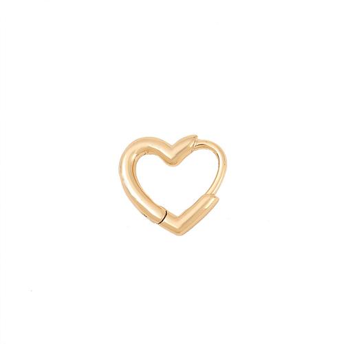 Brass Leverback Earring, Heart, real gold plated, for woman, golden, Sold By Pair