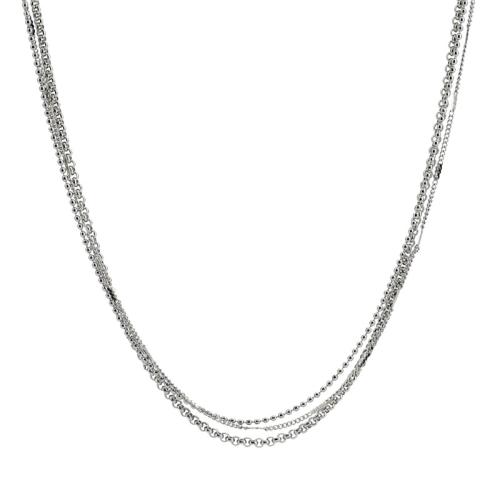 Titanium Steel Necklace, polished, for woman, silver color, Length:Approx 45 cm, Sold By PC