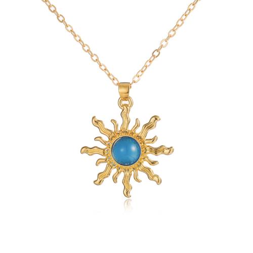 Zinc Alloy Jewelry Necklace with Gemstone plated for woman Length Approx 45 cm Sold By PC