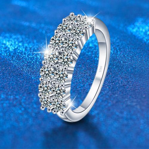 925 Sterling Silver Finger Ring with Moissanite & for woman US Ring Sold By PC