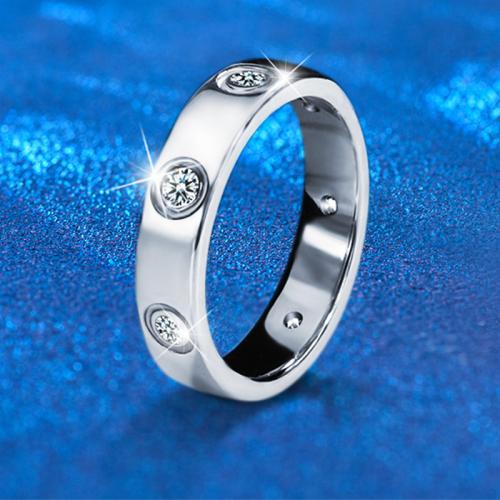 925 Sterling Silver Finger Ring, s Moissanite (razdvojba), različite veličine za izbor & za žene, Veličina:5-8, Prodano By PC