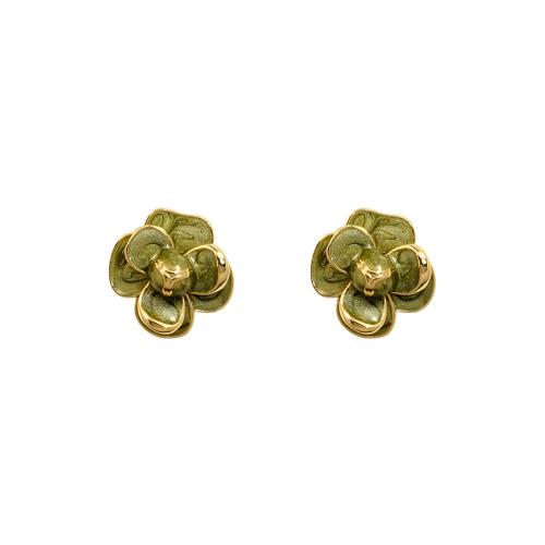 Tibetan Style Stud Earring, Flower, fashion jewelry & for woman & enamel, more colors for choice, 20x20mm, Sold By Pair