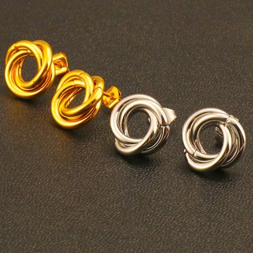 Titanium Steel  Earring, fashion jewelry & for woman, more colors for choice, 15mm, Sold By Pair