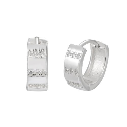 Zircon cubique Micro Pave d'oreille en argent sterling, Argent sterling 925, bijoux de mode & pavé de micro zircon & pour femme, 11.30mm, Vendu par paire