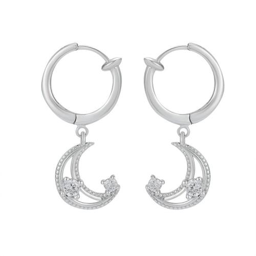 Cubic Zirconia Micro Pave Sterling Silver Earring 925 Sterling Silver fashion jewelry & micro pave cubic zirconia & for woman Sold By Pair