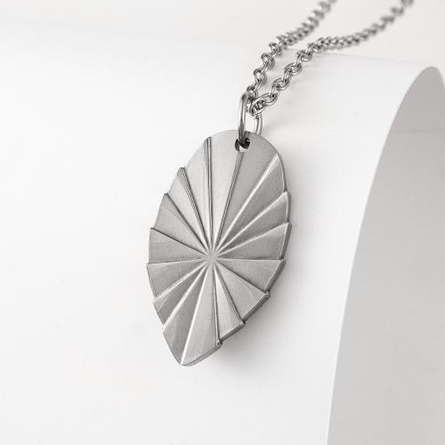 Stainless Steel Jewelry Necklace, 304 Stainless Steel, Leaf, fashion jewelry & Unisex, more colors for choice, Length:Approx 60 cm, Sold By PC