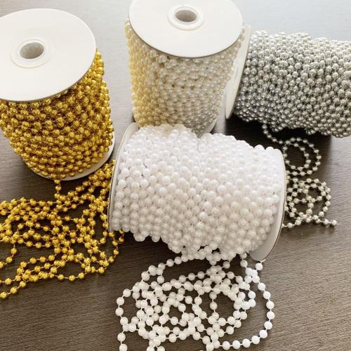 Plastic Chain ABS Plastic Round plated DIY  Sold By Spool