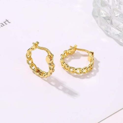 Titanium Steel  Earring, gold color plated, for woman & hollow, with nickel, Sold By Pair