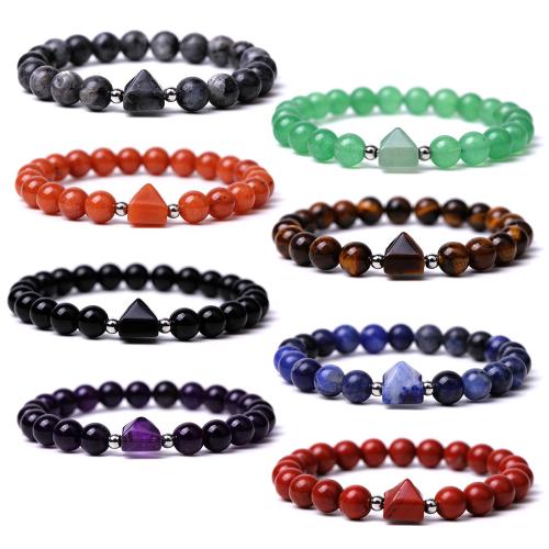Gemstone Bracelets, with Elastic Thread, handmade, fashion jewelry & different materials for choice & Unisex, Length:Approx 18.5-19 cm, Sold By PC