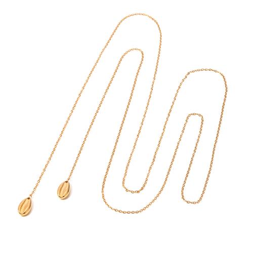 Stainless Steel Jewelry Necklace 304 Stainless Steel 18K gold plated fashion jewelry & for woman Length 110 cm Sold By PC