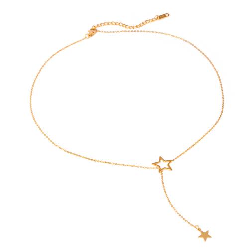 Stainless Steel Jewelry Necklace, 304 Stainless Steel, with 5cm extender chain, 18K gold plated, fashion jewelry & for woman, Length:48 cm, Sold By PC