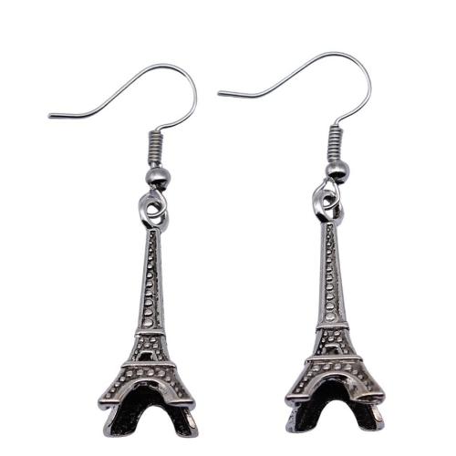 Zinc Alloy Drop Earrings antique silver color plated fashion jewelry & for woman Sold By Pair