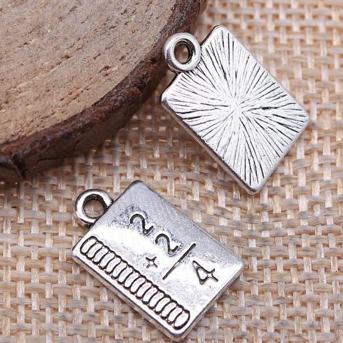 Tibetan Style Pendants, Rectangle, antique silver color plated, DIY, 10x17mm, Sold By PC