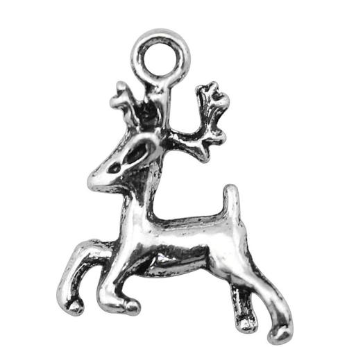 Tibetan Style Animal Pendants, Deer, antique silver color plated, DIY, 20x17mm, Sold By PC