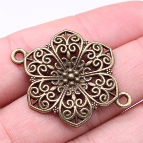 Flower Zinc Alloy Connector plated DIY & 1/1 loop Sold By PC
