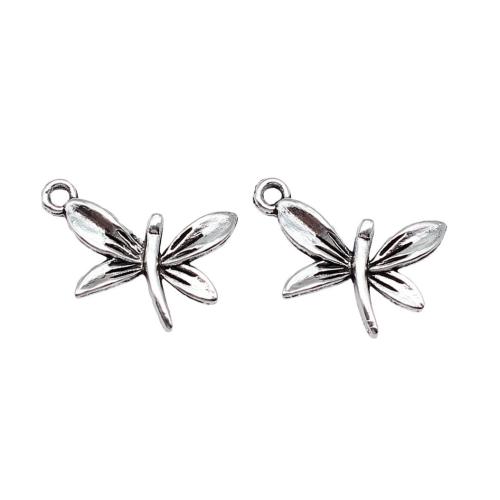 Zinc Alloy Animal Pendants Dragonfly antique silver color plated DIY Sold By PC