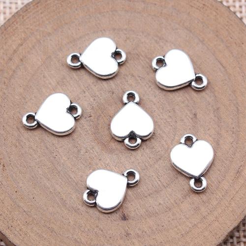 Heart Zinc Alloy Connector antique silver color plated DIY & 1/1 loop Sold By PC