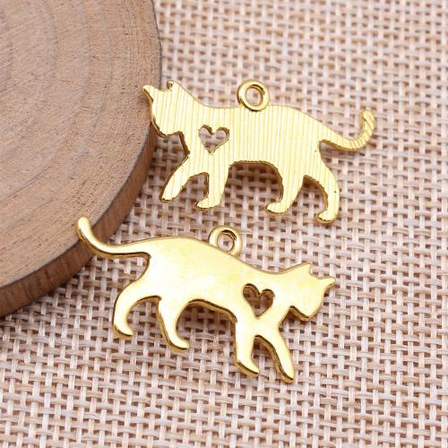 Tibetan Style Animal Pendants, Cat, plated, DIY, more colors for choice, 17x13mm, Sold By PC