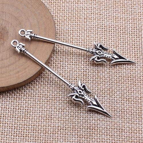Zinc Alloy Tool Pendants Sword antique silver color plated DIY 69mm Sold By PC