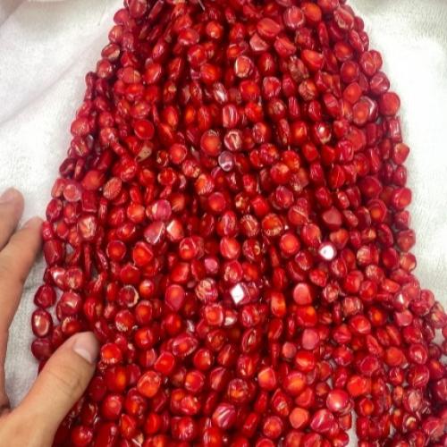 Natural Coral Beads red 8-10*10-11 Approx 1.5mm Sold By KG