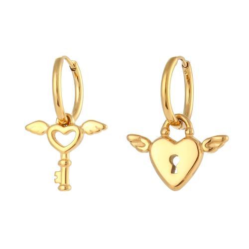 asymmetrische Ohrringe, 304 Edelstahl, 18K vergoldet, Modeschmuck & für Frau, goldfarben, verkauft von Paar