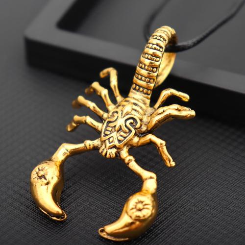 Zinc Alloy Jewelry Necklace with Wax Cord Scorpion fashion jewelry & Unisex Length Approx 60 cm Sold By PC