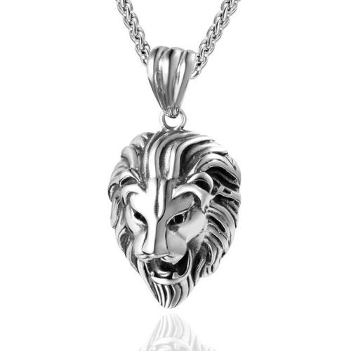 Collier de bijoux en alliage de zinc, lion, bijoux de mode & unisexe, Longueur:Environ 60 cm, Vendu par PC