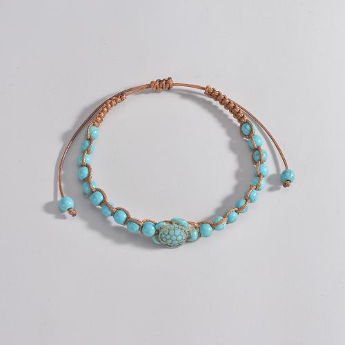 Fashion Jewelry Anklet, turquoise, avec corde de cire, bijoux de mode & pour femme, Vendu par PC