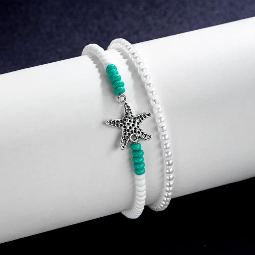 Bracelet de cheville en alliage de zinc, avec Seedbead & perle de plastique, bijoux de mode & styles différents pour le choix & pour femme, Vendu par PC