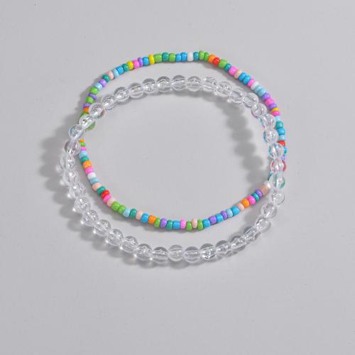 Fashion Jewelry Anklet, Seedbead, 2 pieces & for woman, Sold By Set